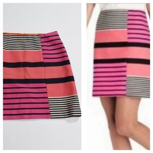 Ann Taylor Pink Color Block Stripe Skirt barbiecore 80s 90s part